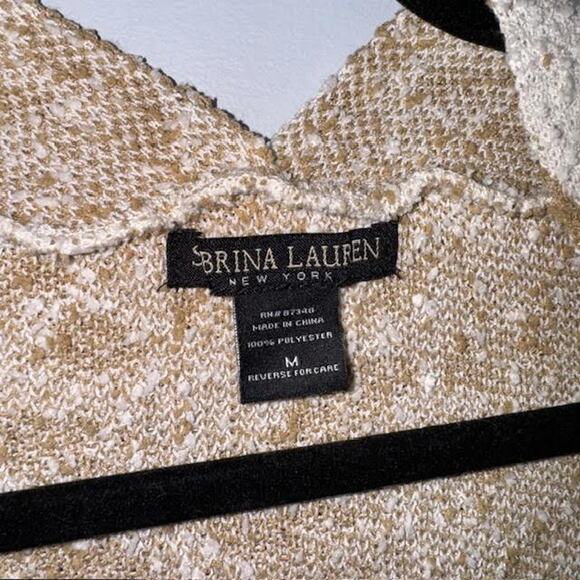 Sabrina Lauren Women's Animal Print Open Cardigan Sweaters Tan Cream Size Medium - Picture 4 of 4